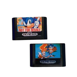 Sonic the Hedgehog 1 & 2 Vintage Video 2 Games Set (Sega Genesis, 1991& 1992)